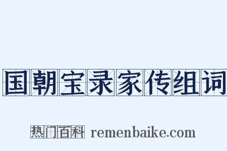 国朝宝录家传组词是什么意思的图片